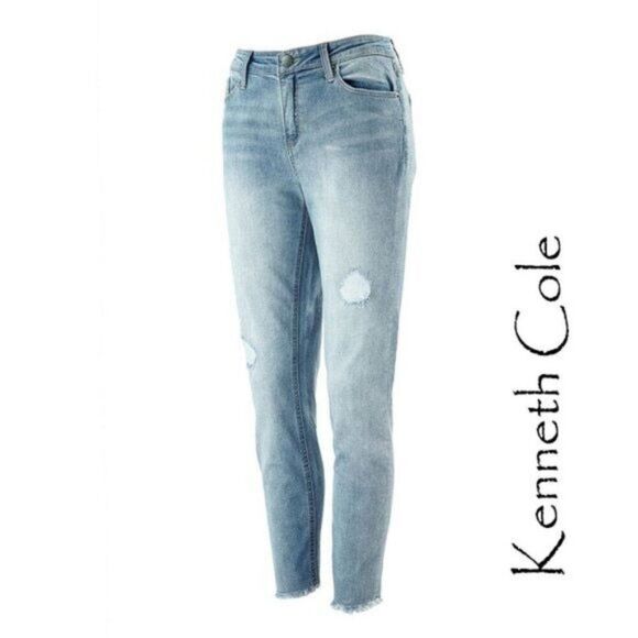 Kenneth Cole New York Denim - Kenneth Cole Raw Hem "Jess" Distressed Skinny Jean 12